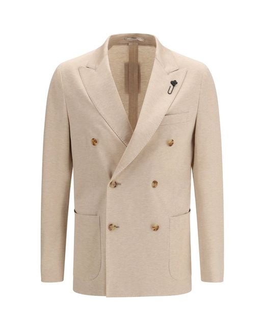 Lardini Natural Jacket Double-Breasted for men