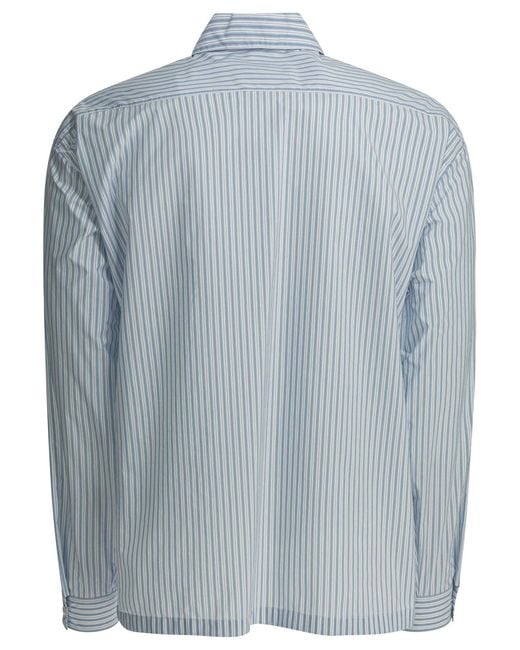Prada Blue Zippered Shirt for men