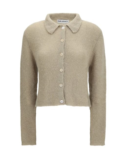 Our Legacy Natural Polo Collar Sweater With Buttons