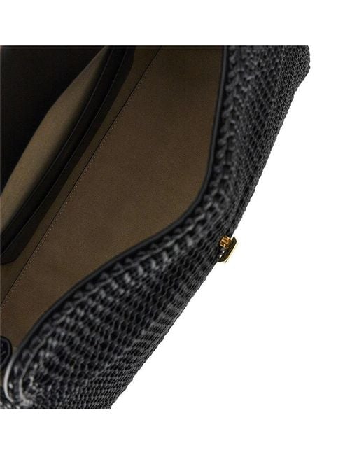 Totême Black T-Lock Woven Leather Bag