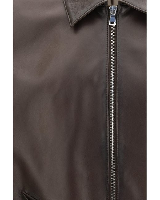 D'Amico Gray Leather Jacket for men