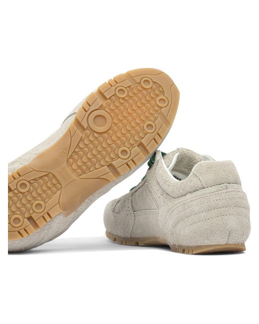 Alohas White Tb.56 Suede Fuzzy Light Leather Sneakers
