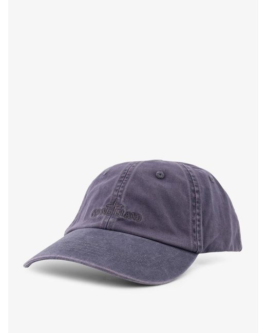 Stone Island Purple Hats Cotone for men