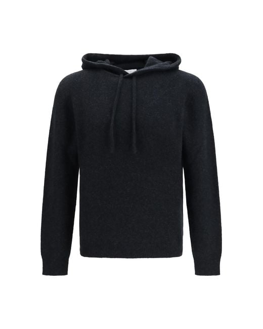 Roberto Collina Blue Hooded Sweater for men