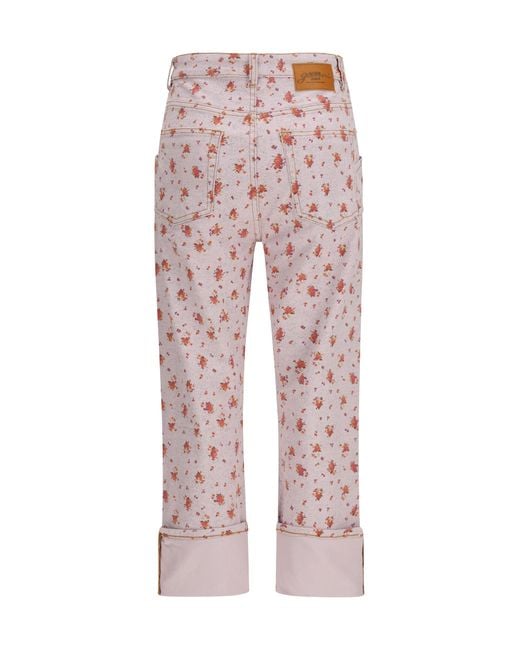 Ganni Pink Printed Capri Pants