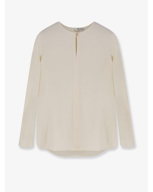 Max Mara White Mxpmitico Stretch Silk Shirt