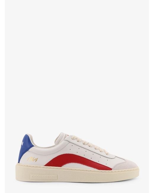 DSquared² Pink Rider Leather Low-Top Sneakers for men