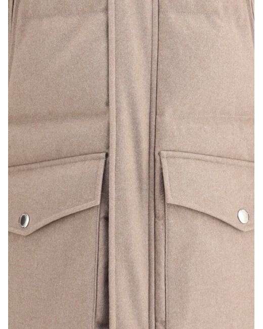 Brunello Cucinelli Natural Cashmere Down Jacket for men
