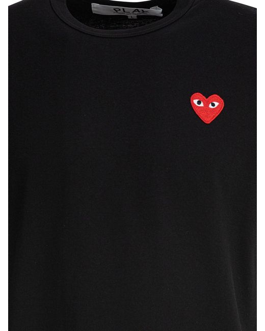 COMME DES GARÇONS PLAY Black Cotton T-Shirt for men