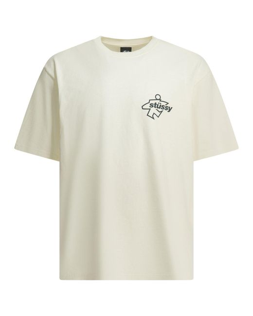 Stussy White Cotton T-Shirt for men
