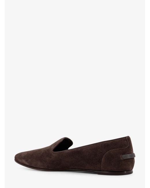 Brunello Cucinelli Brown Suede Loafers