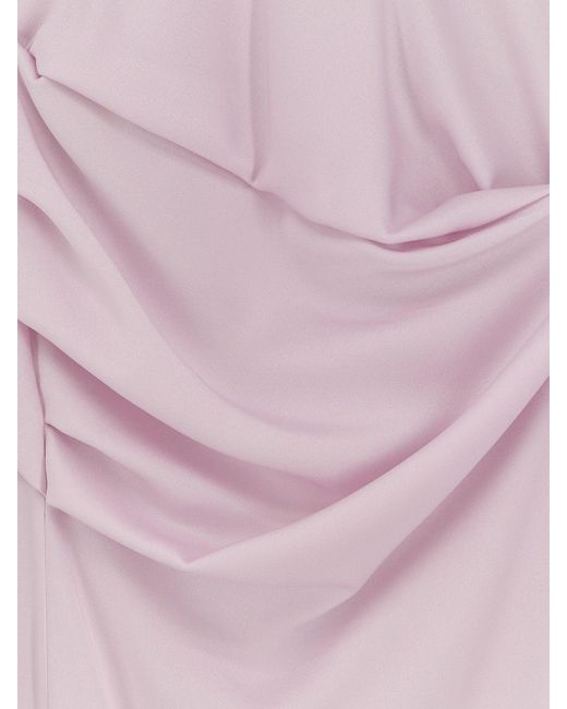 McQueen Pink Long Dress With Drapery