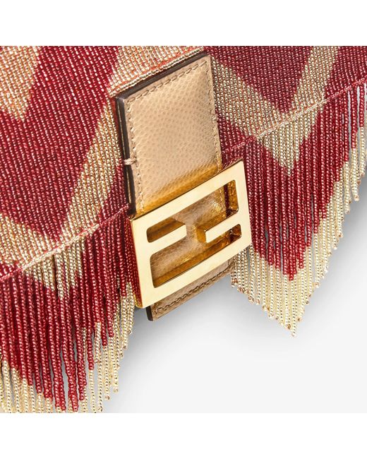 Fendi Red Baguette" Crossbody Bag