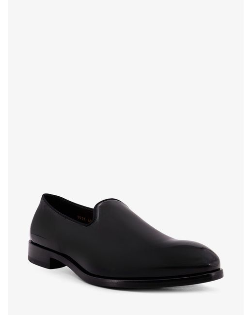 Doucal's Black Patent Leather Loafers for men