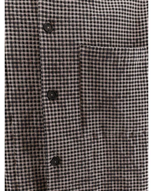 Hevò Gray Cotton Blend Shirt With Checked Pattern for men