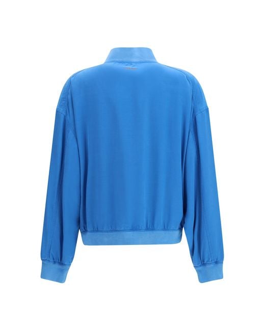 Versace Blue Silk Zipper Jacket
