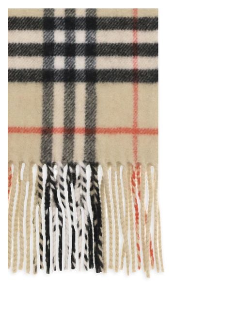 Burberry White Thin Cashmere Check Scarf for men