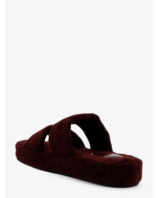 Céline Brown Triomphe Fur Shearling Slides