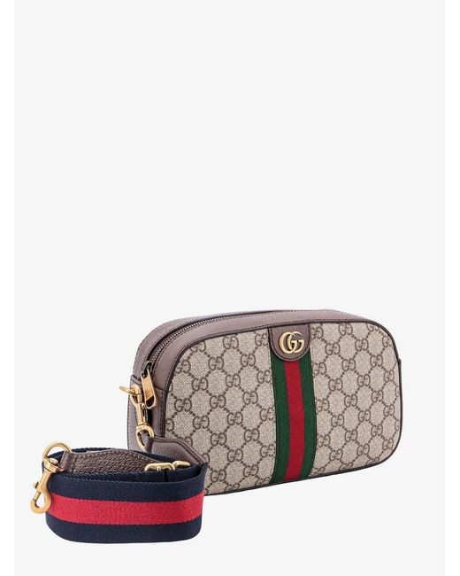 Gucci Gray Leather Closure With Zip Shoulder Bags for men