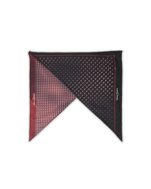 Maison Margiela Purple And Burgundy Silk Scarf for men