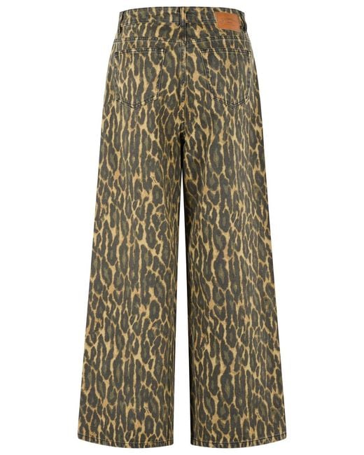 Ganni Multicolor Leopard Cotton Jeans