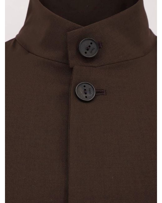 Hevò Brown Caslvecchio Wool Blend Jacket for men