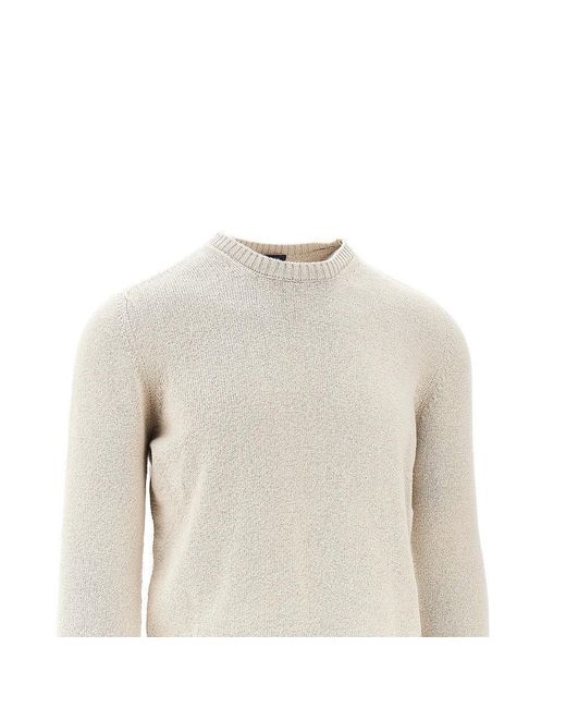 Drumohr White Chenille Crewneck Sweater for men