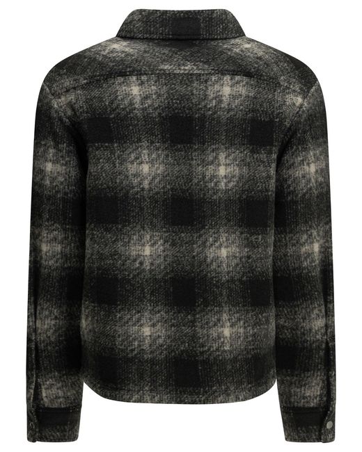 Moncler Black Checkered Overshirt Jacket for men