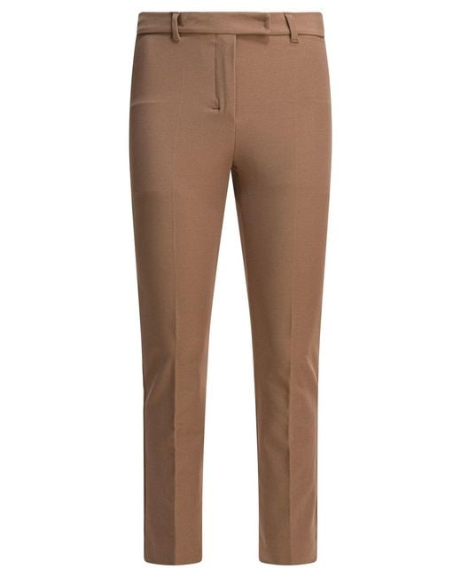 Max Mara Brown Stretch Cotton Blend Pants