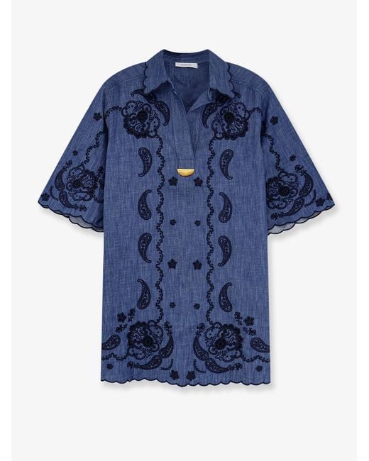 Zimmermann Blue Aster Denim Mini Dress