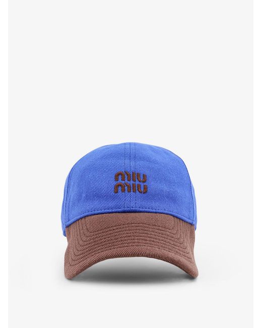 Miu Miu Blue Cotton Hat
