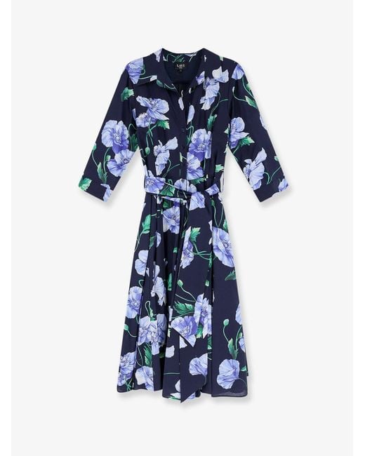 Lavi Blue Spritz Cotton Chemisier Dress