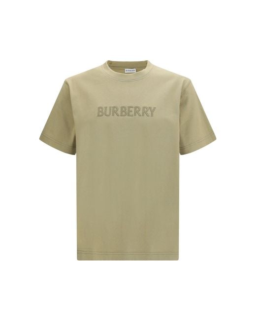 Burberry Green Cotton Logo T-Shirt for men