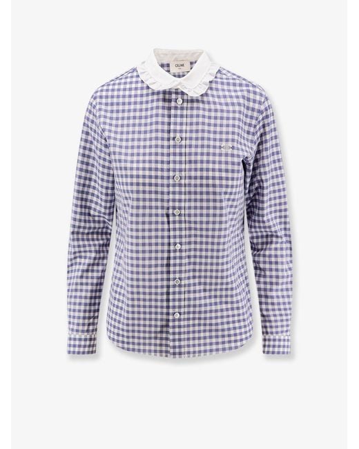 Céline Purple Vichy Cotton Shirt