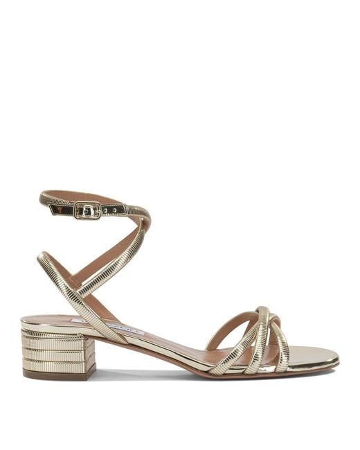 Aquazzura Natural "Heatweave 35Mm" Heeled Sandals