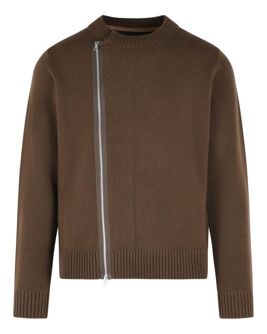 Sacai Brown Wool Sweater for men