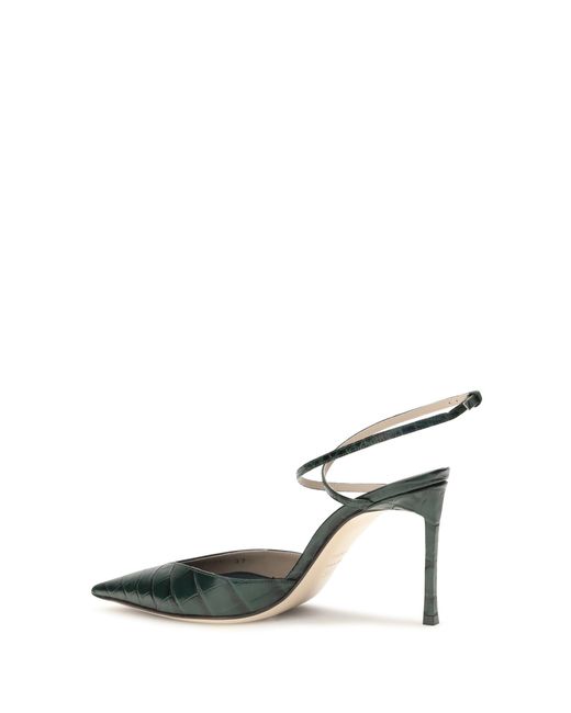 Tom Ford White Crocodile-Print Leather Pumps