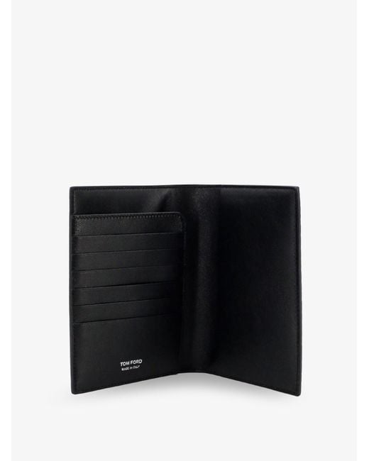 Tom Ford Black Leather Wallet With Crocodile Print for men