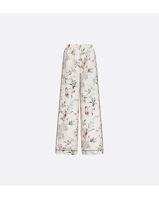 Dior White Silk Wide Pants