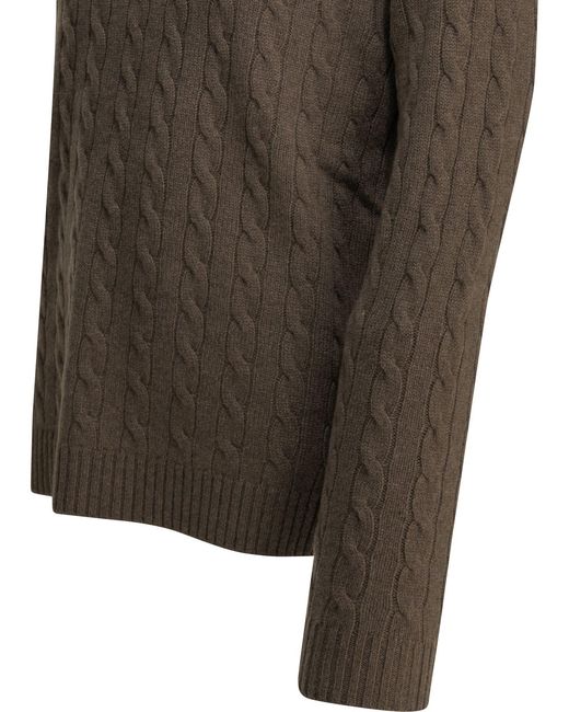 Valentino Brown Vlogo Crew-Neck Sweater for men