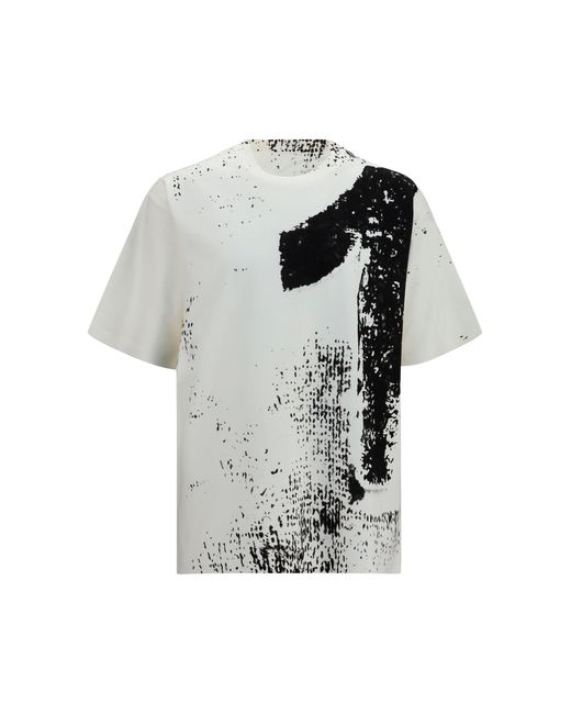 Margiela Gray Number 10 Print Cotton T-Shirt Off for men