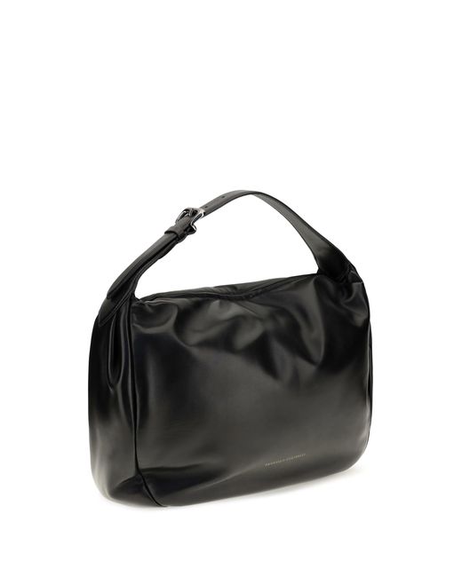 Brunello Cucinelli Black Boule Nappa Leather Shoulder Bag