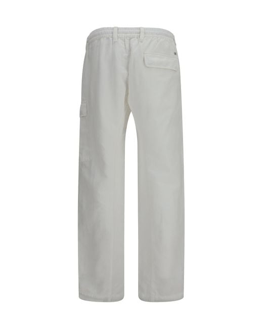 C P Company Gray Cotton Rip-Stop Boxy Lens Cargo Pants for men