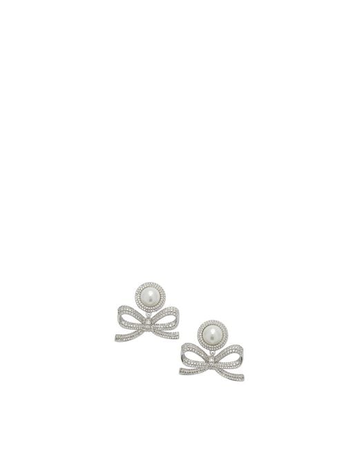 Women's White Dangling Earrings With Pearls