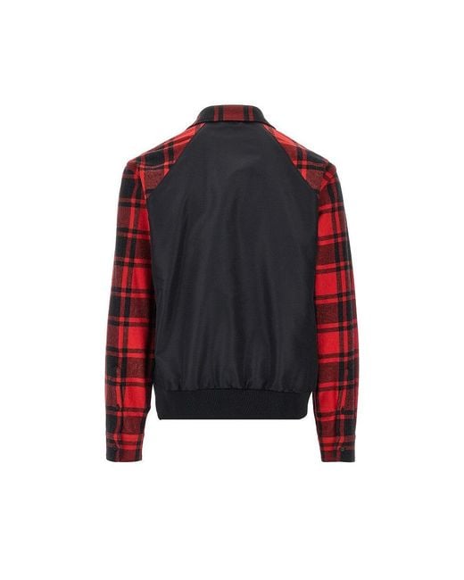 DSquared² Red Nylon And Flannel Hybrid Overshirt for men