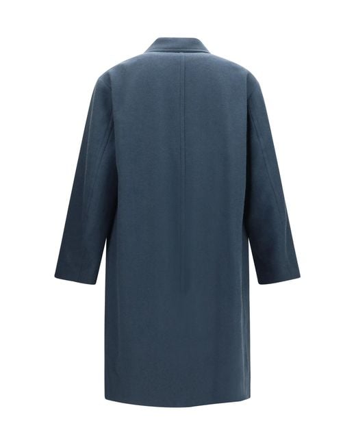 Dries Van Noten Blue Long Single-Breasted Coat Bottle for men