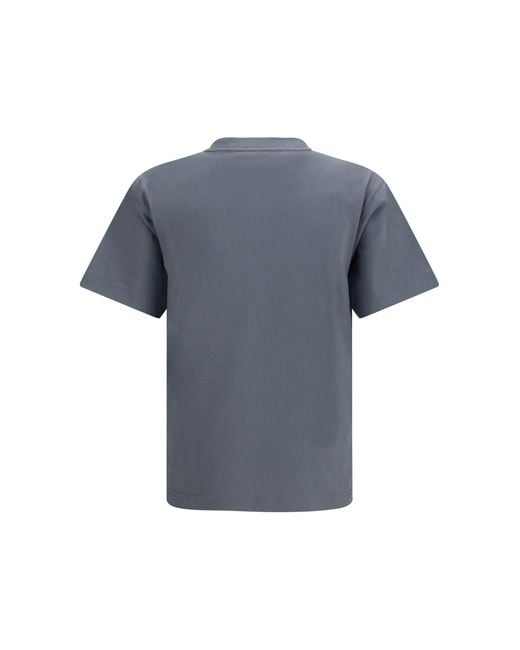 Burberry Blue Cotton Logo T-Shirt for men