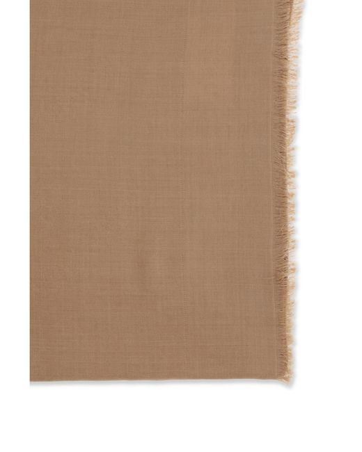 Max Mara Natural Fringed Scarf