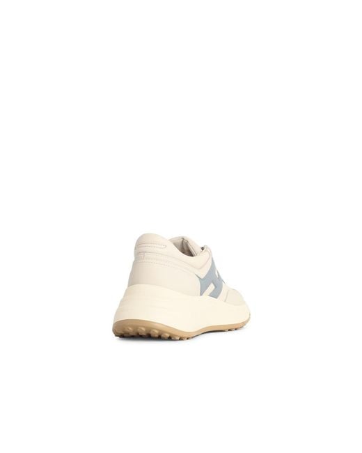 Hogan White Hi-Fi Ivory Leather Sneakers