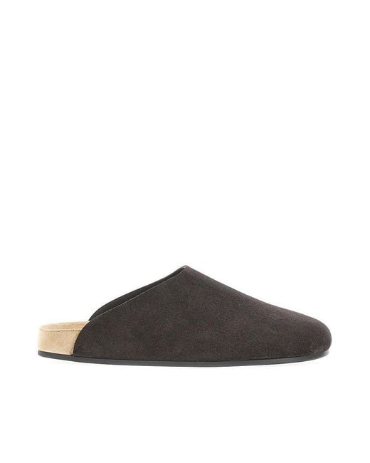 The Row Brown 'Hudson Two' Suede Leather Mules